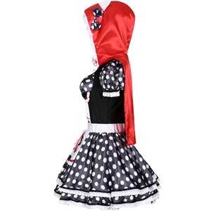 Disfraz de <span class=keywords><strong>Caperucita</strong></span> <span class=keywords><strong>Roja</strong></span> con Estampado de Gato Oscuro y Puntos para Cosplay de Halloween al por Mayor - Product Image 4