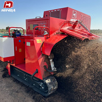 Machine de retournement de compost sur chenilles entièrement hydraulique, équipement de fermentation du fumier de bétail, fabrication d'engrais bio à haute efficacité