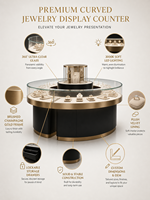 Vitrine de présentation de bijoux en bois, métal et verre avec éclairage LED, OEM ODM, distributeur en gros pour projets de vente au détail
