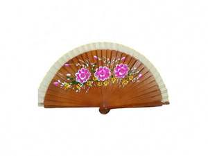 Éventail espagnol innovant en bois de 23 cm, double face, peint à la main, en tissu de 2,5 cm, pour souvenir culturel - Product Image 6