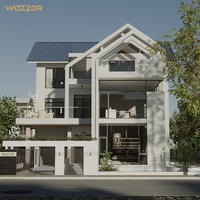 Wazzor Design moderne maison fenêtre à battant porte battante style ouvert en alliage d'aluminium système de fenêtres à battant à double vitrage