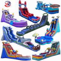 Château gonflable commercial économique à thème avec toboggan et zone de saut, en vente