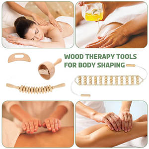 Runwood en bois <span class=keywords><strong>Massage</strong></span> thérapie outils Kit Drainage masseur bois artisanat cadeau pour corps façonnage Cellulite beauté soins personnels - Product Image 2
