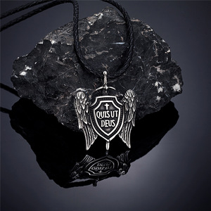Collar con Colgante de San Miguel Arcángel con Espada y Escudo, Cadena de Acero Inoxidable, Joyería Religiosa Protectora para Hombre - Product Image 2