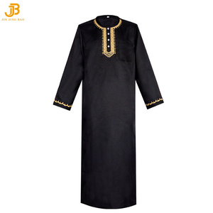 Robe <span class=keywords><strong>de</strong></span> <span class=keywords><strong>prière</strong></span> vintage modeste pour <span class=keywords><strong>homme</strong></span>, <span class=keywords><strong>tenue</strong></span> islamique douce avec broderie dorée, disponible en 3XL, robe d'hiver et d'été - Product Image 1