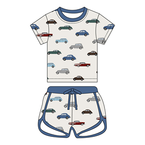 Conjunto de Pijama de Bambú Orgánico Personalizado para Niños, Ropa Deportiva Transpirable con Cordón Ajustable, Traje de Verano para Bebé<span class=keywords><strong>s</strong></span> - Product Image 4