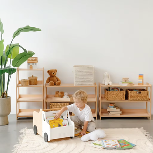 Cross Border Solid Wood Children's Floor <b>Standing</b> <b>Book</b> Rack & Bookshelf for Kindergarten Living Room Modern Style Large Capacity - Product Image 3