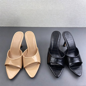 <span class=keywords><strong>Mules</strong></span> élégantes à talon aiguille et bout pointu pour <span class=keywords><strong>femme</strong></span>, sandales ouvertes confortables pour le bureau et les occasions festives - Product Image 1