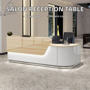Modern Beauty Salon Reception Table <b>Extendable</b> Convertible Wooden Furniture Barber Shop Cash Register Hospital Supermarket Use - Product Image 2