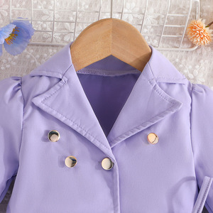 ชุดเดรสผ้าโปร่งแขนยาวลำลองคุณภาพสูงสำหรับเด็กผู้หญิง ชุดเซ็ตสองชิ้นลายเรียบสำหรับฤดูใบไม้ผลิและฤดูใบไม้ร่วง เสื้อผ้าเด็ก - Product Image 3