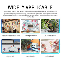 Impresora de pared inteligente 3D 5D, máquina de pintura interior/exterior con componentes de núcleo PLC para promoción publicitaria