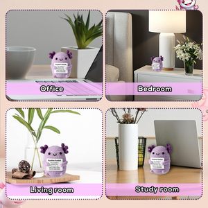 Apoyo emocional púrpura positivo Axolotl <span class=keywords><strong>Crochet</strong></span> Mini juguete de peluche lindo inspirador para regalo de muñeca de punto edificante - Product Image 3