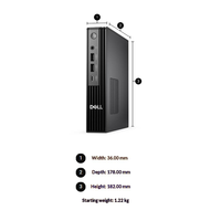 Nouveau PC de bureau et domestique Dellr Pro Micro Plus QBM1250 en gros avec processeur Intel Ultra7-265, 8 Go/16 Go de RAM DDR5 et SSD de 256 Go/512 Go