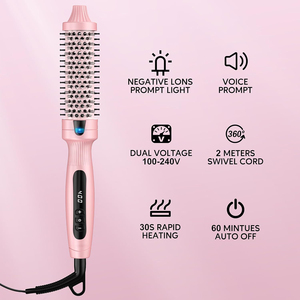 Outils de coiffure en céramique volumisants <span class=keywords><strong>brosse</strong></span> de lissage à volume chaud PTC céramique bigoudi chauffant <span class=keywords><strong>brosse</strong></span> à cheveux <span class=keywords><strong>chauffante</strong></span> - Product Image 6