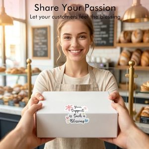 Blessing Stickers 500Pcs Decor Sealing Labels For Small Online Retailers Bakery Shop Mail <b>Envelope</b> <b>Gift</b> <b>Box</b> Packaging Decoration - Product Image 6