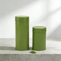 Boîte en fer blanc à double couvercle scellable de qualité alimentaire, conteneur personnalisé avec logo pour thé en vrac, café, matcha, poudre de chocolat, emballage métallique