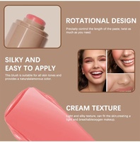 Blush multi-stick monochromatique Vegan Cheek à haute teneur en pigment pour les lèvres et le contrôle