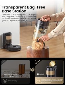 Base de autovaciado al por mayor para robot aspirador y fregador Q20 Plus, succión de 10000Pa, 200 minutos de autonomía, navegación Lidar, motor sin escobillas - Product Image 2