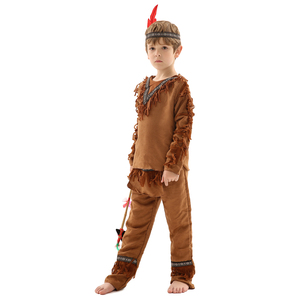Costume <span class=keywords><strong>da</strong></span> Indiano per Bambini Abito Nativo Americano per Ragazzi Costume <span class=keywords><strong>da</strong></span> Indiana per Ragazze per Halloween - Product Image 2