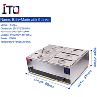 Tischplatte Edelstahl Commercial Electric Restaurant Buffet Hot Bain Marie Suppe Food Warmer für Hotel