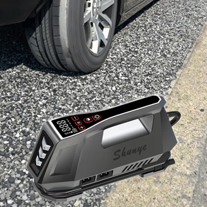 Compresseur d'air numérique 150 PSI à double alimentation (AC/DC) avec lumière LED, manomètre et débit de 25 L/min pour gonflage de pneus et éclairage d'urgence - Product Image 1