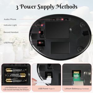 Telefono <span class=keywords><strong>Vintage</strong></span> per Registrazione Audio, Libro degli Ospiti per Matrimonio, Telefono Rotativo Ovale per Messaggi di Nozze - Product Image 4