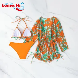 2024 Europäischer und amerikanischer Badeanzug Badeanzug für Frauen Neuer dreiteiliger Badeanzug für Damen Bikini Sexy Badeanzug