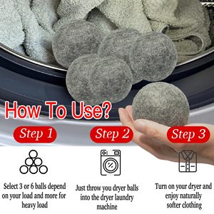 Palline <span class=keywords><strong>per</strong></span> Asciugatrice in <span class=keywords><strong>Lana</strong></span> Riutilizzabili e Sostenibili VC Brand, Antistatiche, <span class=keywords><strong>Ammorbidente</strong></span> Naturale <span class=keywords><strong>per</strong></span> Tessuti, Riduce i Tempi di Asciugatura - Product Image 6