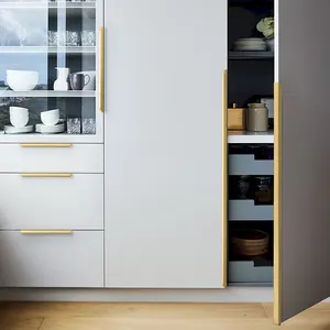 Puxador para armário de cozinha, alça de metal alumínio para armário, gaveta preta e escondida, armário de cozinha