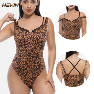 Venta al por mayor de encaje con cuello en V T-Back cintura y abdomen Shaping Tanga Shapewear Body para mujeres Sexy <span class=keywords><strong>Leopard</strong></span> Body - Product Image 1