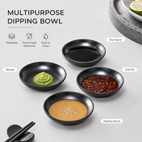 Plat à sauce en mélamine noire 10 cm, incassable, en résine de qualité alimentaire, design nordique, non toxique, écologique, compatible lave-vaisselle