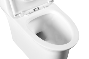 WC monobloc en céramique à chasse siphonique, double chasse, évacuation en S, siège à fermeture douce, à poser au sol, pour salle de bain d'hôtel - Product Image 3