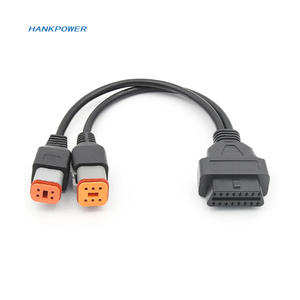 2 in 1 4PIN+6PIN ke 16PIN Adaptor Konektor OBD2 Pemindai Diagnostik untuk Kabel OBDII Harley Davidson - Product Image 3