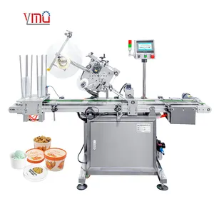 YIMU YM210 Automatic Top Side Flat Surface Label Applicator Storage Box Glass Jar Food Container Plastic Lid Labeling Machine