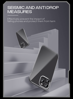 Ensemble de protection d'écran en verre trempé 3 en 1 avec étui de téléphone pour iphone 16 15 14
