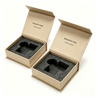 Boîte en papier rigide personnalisée recyclable avec fermeture magnétique à rabat, insert en mousse EPE EVA, emballage de luxe pour montre, flacon de parfum
