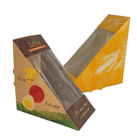 Boîte à sandwich jetable en papier kraft pour petit-déjeuner déjeuner à emporter avec fenêtre Wirh