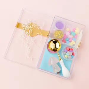 Natural crystal rose quartz mushroom fire lacquer handle colorful wax sealing stamp gift box