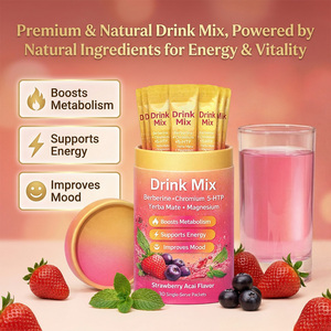 Mezcla de Bebida con Sabor a Fresa y Açaí, con Berberina, Cromo, 5-HTP, Yerba <span class=keywords><strong>Mate</strong></span>, Magnesio, Fabricación OEM - Product Image 3