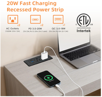 Einbau-Steckdose mit 10A Einzelsteckplatz und 2 USB-Anschlüssen, Flammhemmende Verlängerung, 110-250V Elektrische Desktop-Steckdose für Zuhause und Büro