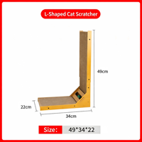 Jouet pour chat : Griffoir vertical en forme de L, résistant à l'usure, sans perte de fibres, en carton ondulé intégré