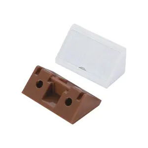 Conector de plástico para móveis, suporte de canto oculto com tampa, conector de madeira