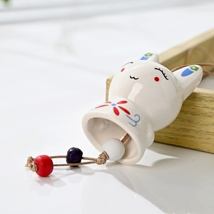 Campana de Viento de Cerámica con Forma de Conejo, Adorno Colgante de Porcelana Esmaltada con Múltiples Diseños, para Decoración de Pared de Dormitorio o Coche - Product Image 2