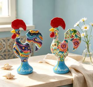 Figura de Resina del Gallo de Barcelos, Estatua de la <span class=keywords><strong>Suerte</strong></span> Galo de Barcelos Portugués, Recuerdo de Viaje de <span class=keywords><strong>Portugal</strong></span>, Decoración de Mesa - Product Image 5