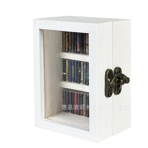 Creative Wooden Mini Bookshelf Solid Paulownia Wood Storage Cabinet Desktop Ornament Modern Minimalist Style Office Use - Product Image 5