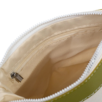 Tas Zipper Eco Canvas dengan Tali Pergelangan Tangan, Dompet Kulit, Organizer Kosmetik, Tas Makeup