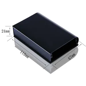 Metal Electronic Enclosure Project Box Case Customization Black Aluminium Material Extrusion PCB Electrical Junction Box