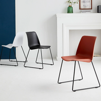 Chaise de conférence pour invités de bureau, personnalisable, pour le bureau, l'école, la réception, la salle de réunion, empilable, avec cadre en métal et assise en plastique