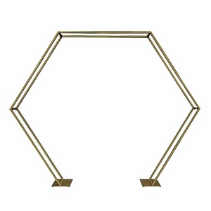 ฉากหลังงานแต่งงานรูปหกเหลี่ยมโลหะ ดีไซน์ใหม่ 1 ชิ้น สำหรับตกแต่งเวทีงานแต่งงาน - Product Image 1