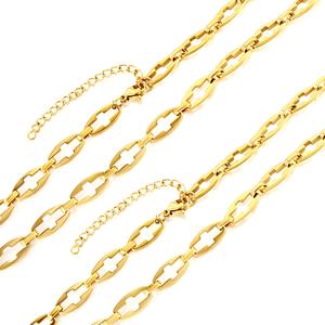 Collier ras du cou personnalisé en acier inoxydable plaqué or, chaîne cubaine, chaîne croisée, idéal pour cadeau de bijoux DIY - Product Image 1